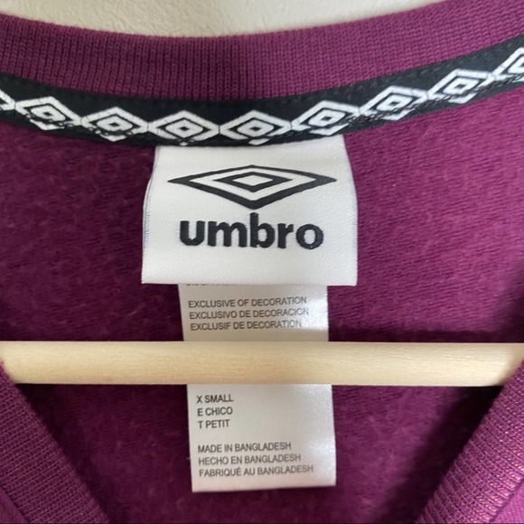 Umbro Maroon Long Sleeve Crop Top XS - Picture 4 of 6